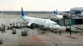 Garuda Indonesia di Terminal III Bandara Soekarno-Hatta - Foto Dok
