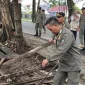 Sebanyak 30 anggota Satpol PP Kota Pontianak menertibkan belasan lapak Pedagang Kaki Lima (PKL) di Jalan Husein Hamzah Kelurahan Pal Lima Kecamatan Pontianak Barat. 
