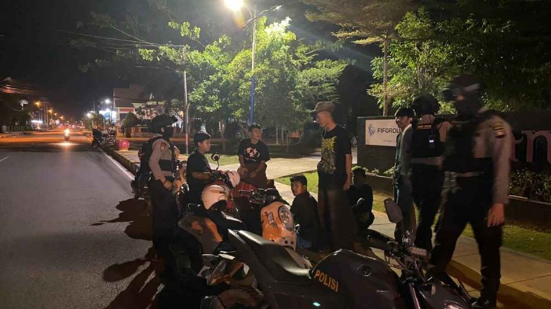 Patroli Malam Polres Singkawang Cegah Tawuran dan Balap Liar di Titik Rawan - Foto Polres Singkawang