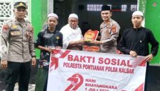 Dalam rangka memperingati Hari Bhayangkara ke-79, Polresta Pontianak menyalurkan sebanyak 1.000 paket bantuan sosial kepada panti asuhan, pondok pesantren, dan masyarakat kurang mampu di wilayah Kota Pontianak. - Foto Humas Polresta Pontianak