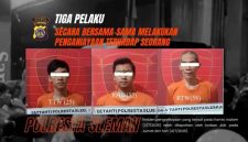 Tiga orang pria pelaku penganiayaan terhadap seorang perempuan berinisial AML (22) resmi ditahan oleh Satuan Reserse Kriminal (Satreskrim) Polresta Sleman. Ketiganya ditangkap usai dilaporkan terlibat dalam tindak pidana penganiayaan yang terjadi pada Kamis malam, 3 Juli 2025. - foto Polresta Sleman