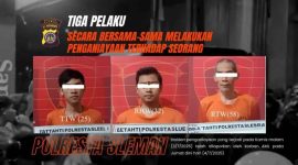 Tiga orang pria pelaku penganiayaan terhadap seorang perempuan berinisial AML (22) resmi ditahan oleh Satuan Reserse Kriminal (Satreskrim) Polresta Sleman. Ketiganya ditangkap usai dilaporkan terlibat dalam tindak pidana penganiayaan yang terjadi pada Kamis malam, 3 Juli 2025. - foto Polresta Sleman