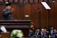 Presiden Prabowo menyampaikan Pidato Kenegaraan pada Sidang Tahunan MPR-RI dan Sidang Bersama DPR-RI dan DPD-RI di Gedung Nusantara, Jakarta, Jumat, 15 Agustus 2025. Foto: BPMI Setpres/Muchlis Jr
