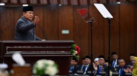 Presiden Prabowo menyampaikan Pidato Kenegaraan pada Sidang Tahunan MPR-RI dan Sidang Bersama DPR-RI dan DPD-RI di Gedung Nusantara, Jakarta, Jumat, 15 Agustus 2025. Foto: BPMI Setpres/Muchlis Jr
