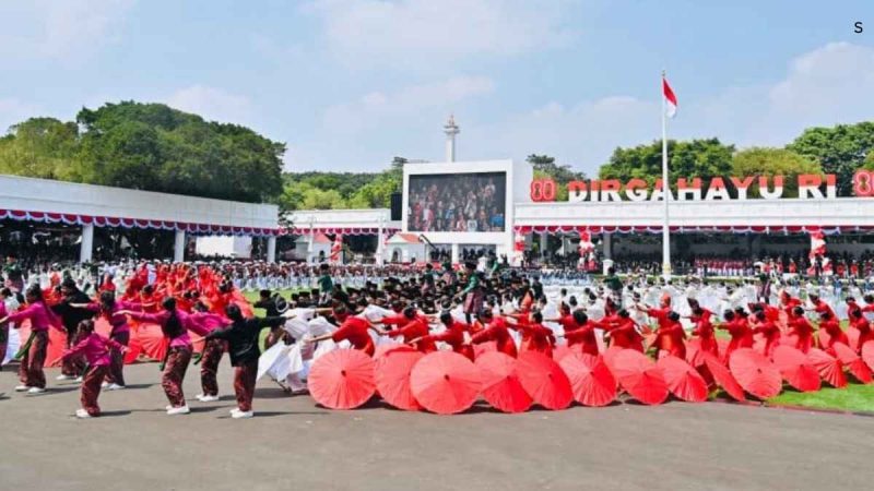 Suasana peringatan HUT ke-80 Kemerdekaan Republik Indonesia (RI) di Halaman Istana Merdeka, Jakarta, pada Minggu, 17 Agustus 2025. Foto: BPMI Setpres/Laily Rachev
