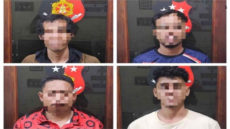 Satuan Reserse Kriminal (Satreskrim) Polres Sekadau mengamankan empat tersangka kasus pencurian pupuk milik sebuah perusahaan perkebunan di Kecamatan Belitang Hilir, Kabupaten Sekadau. Penangkapan dilakukan pada Kamis (14/8/2025) sekitar pukul 17.00 WIB. - foto TBNews Polres Sekadau