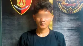 Curi motor di Puskesmas, AF (23 tahun) asal Sintang berhasil diringkus Tim Resmob Macan Raya Satreskrim Polres Kubu Raya setelah menjual motor hasil curiannya melalui akun Facebook. - foto TBNEWS Polres Kubu Raya