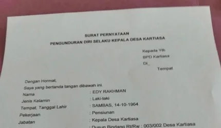 Kepala Desa Kartiasa Mundur
