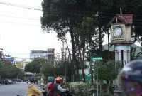 Pemangkasan pohon di sekitar area tugu sudah dimulai untuk membuka pandangan dan mempercantik kawasan. - foto Prokopim Pontianak