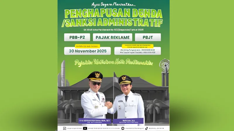 Manfaatkan program penghapusan denda pajak Pontianak untuk PBB-P2, Reklame, dan PBJT hingga 30 November 2025. Waktunya lunasi kewajiban!